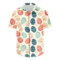 thumbnail image 4 of Lovzfmll Easter Holiday Print Shirt for Men, Fashion Short Sleeve Button Down Top, Casual Festive Collared Blouse, 4 of 5