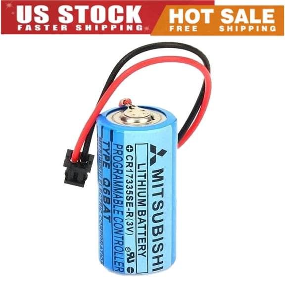 PROTOW 1-Pack 1800mAh CR17335SE-R 3V Q6BAT Non-Rechargable 3V Battery for Mitsubishi Q170HBATC Q25PRHCPU QNS FANUC System PLC Memory Backup Power
