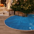 thumbnail image 4 of Salouo Blue Christmas Christmas Tree Skirt 30" Farmhouse Christmas Decorations Snowman Xmas Tree Skirt Tree Mat for Holiday Party Decor, 4 of 8