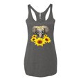 thumbnail image 2 of Elephant Sunflower Cute Love Animal Lover Tri-Blend Racerback Tank Top, Premium Heather, X-Large, 2 of 3