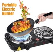 Electric Double Burner,2000WElectric Hot Plate Heating Stove with 5 Adjustable Temperatures