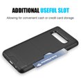 thumbnail image 3 of Luxury Dual Layer Hybrid Wallet Case for Galaxy S10 (Black) w/ Credit Card ID Slot Holder & Deluxe Stereo Hands-Free Headset - Ultra Lightweight w/ Button Covers, Shock Absorption, Raised Lip Guard, 3 of 12