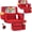 Red, variant on Overmont Stadium Seat with Back Support - 2.8'' Padded Cushion 6-Position Recliner Bleacher Seat with Dual Hooks Backpack Straps Cup Holders Pockets - Portable Stadium Chair for Sports Events Concert