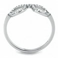 thumbnail image 3 of Womens Silver Rings High polished (no plating) Stainless Steel Ring with AAA Grade CZ in Clear DA055, 3 of 4