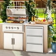 thumbnail image 4 of Garvee Outdoor Kitchen Drawers,with Paper Towel Holder, Stainless Steel Outdoor Kitchen Drawers, 3-Layer Flush Mount BBQ Drawers for BBQ Island, Grill Station, 4 of 7