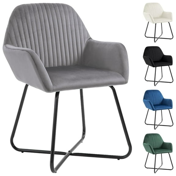 vidaXL Dining Chairs Upholstered Chair with Metal Legs for Living Room Velvet