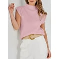 thumbnail image 3 of Douhoow Women Sweater Vest Sleeveless Mock Neck Knit Tops Solid Color Loose Crop Top, 3 of 8