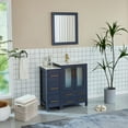 thumbnail image 3 of Vanity Art 36 Inch Single Sink Modern Bathroom Vanity Combo Set 2 Cabinets 1 Shelf 5 Dove-Tailed Drawers Ceramic Top Bathroom Cabinet with Free Mirror VA3024-36B, 3 of 10
