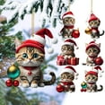 thumbnail image 2 of Lilixerw 6pcs Christmas Tree Ornaments Cat Hanging Decorations,3.1 inch Christmas Tree Decorative Cat Decor Pendant for Christmas Decor, 2 of 9