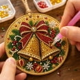 thumbnail image 4 of 6Pcs Wooden Christmas Ornaments Pearl Diamond Art Kits, DIY Hanging Christmas Diamond Art Ornaments Set with Special-Shaped Gem Pearls & Jute Twine, Christmas Tree Decor and Holiday Craft Gift, 4 of 6