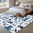 thumbnail image 5 of Spring Floral Area&nbsp;Rug 8x10ft Dark Blue Flowers Green Leaves Watercolor Farmhouse Non-Slip&nbsp;Washable Square&nbsp;Rugs Soft Felt Indoor Floor Mat for Bedroom Kitchen Living Room Bathroom, 5 of 9