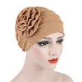thumbnail image 2 of Happy Date 1 Piece Women Turban Flower Caps Vintage Beanie Headscarf Elastic Headwrap Hat, 2 of 4