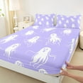 thumbnail image 3 of Feelyou Kids Purple Ghost Bed Sheets, Cute Cartoon King Sheets, Happy Halloween Sheet Set, Super Cozy Room Decor,4 Pieces, 3 of 7