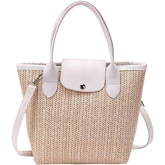 Kukuzhu Straw Crossbody Bag for Women Summer Straw Beach Bags Mini Tote Bag Satchel Bag Shoulder Hobo Bags