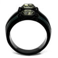thumbnail image 3 of TK2214 - IP Black(Ion Plating) Stainless Steel Ring with Top Grade Crystal  in Black Diamond Size 8, 3 of 4