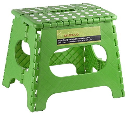 Greenco Super Strong Foldable Step Stool for Adults and Kids - 11 inches in Height, Holds up to 300 Lb
