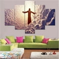 thumbnail image 2 of TISHIRON 5PCS Framed Jesus Canvas Wall Art Set,50"x24"Jesus Christ in White Clouds Canvas Prints for Living Room, Bedroom, Office Home Wall Decor, 2 of 7