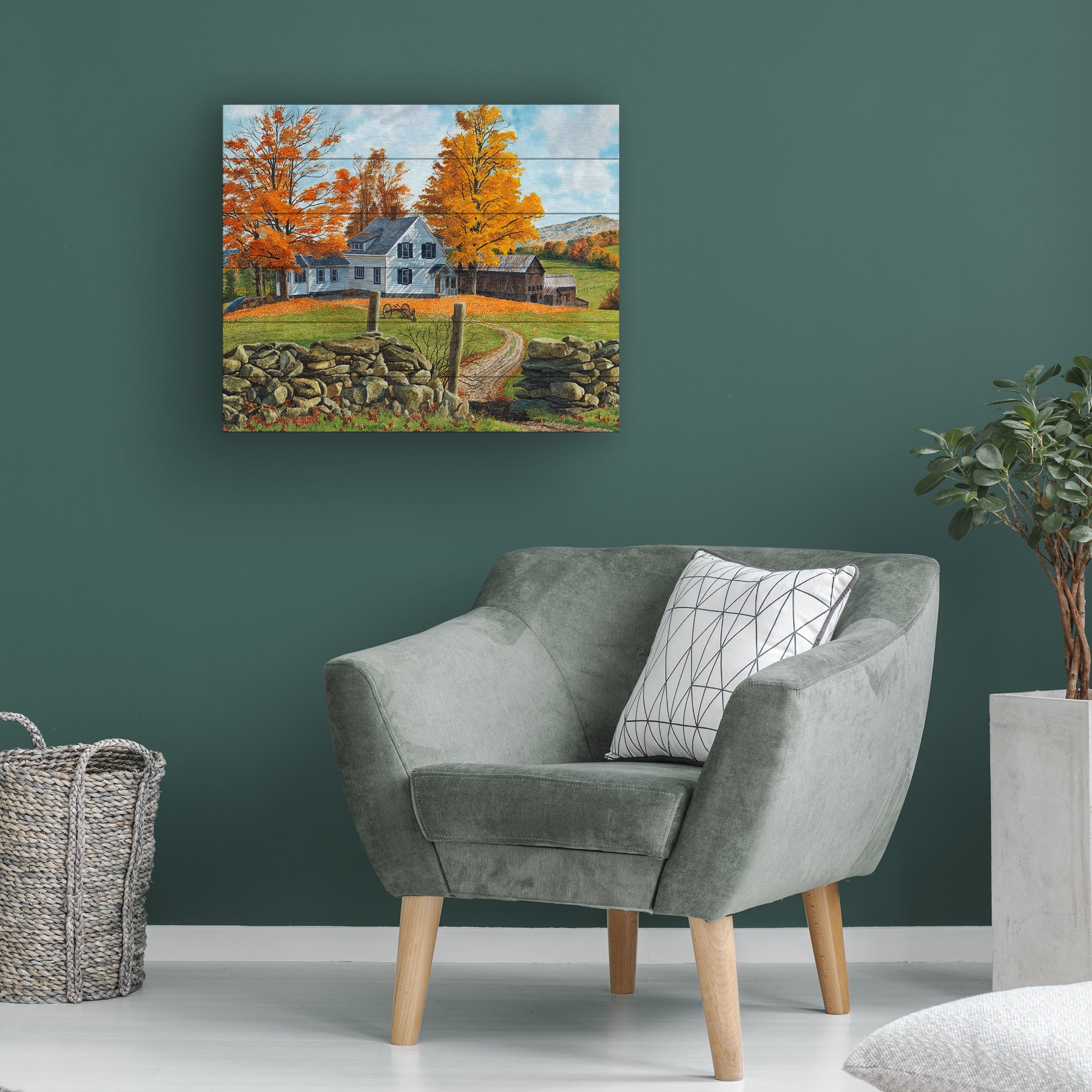 Michael Davidoff 'Autumn Near Guilford' Wood Slat Art