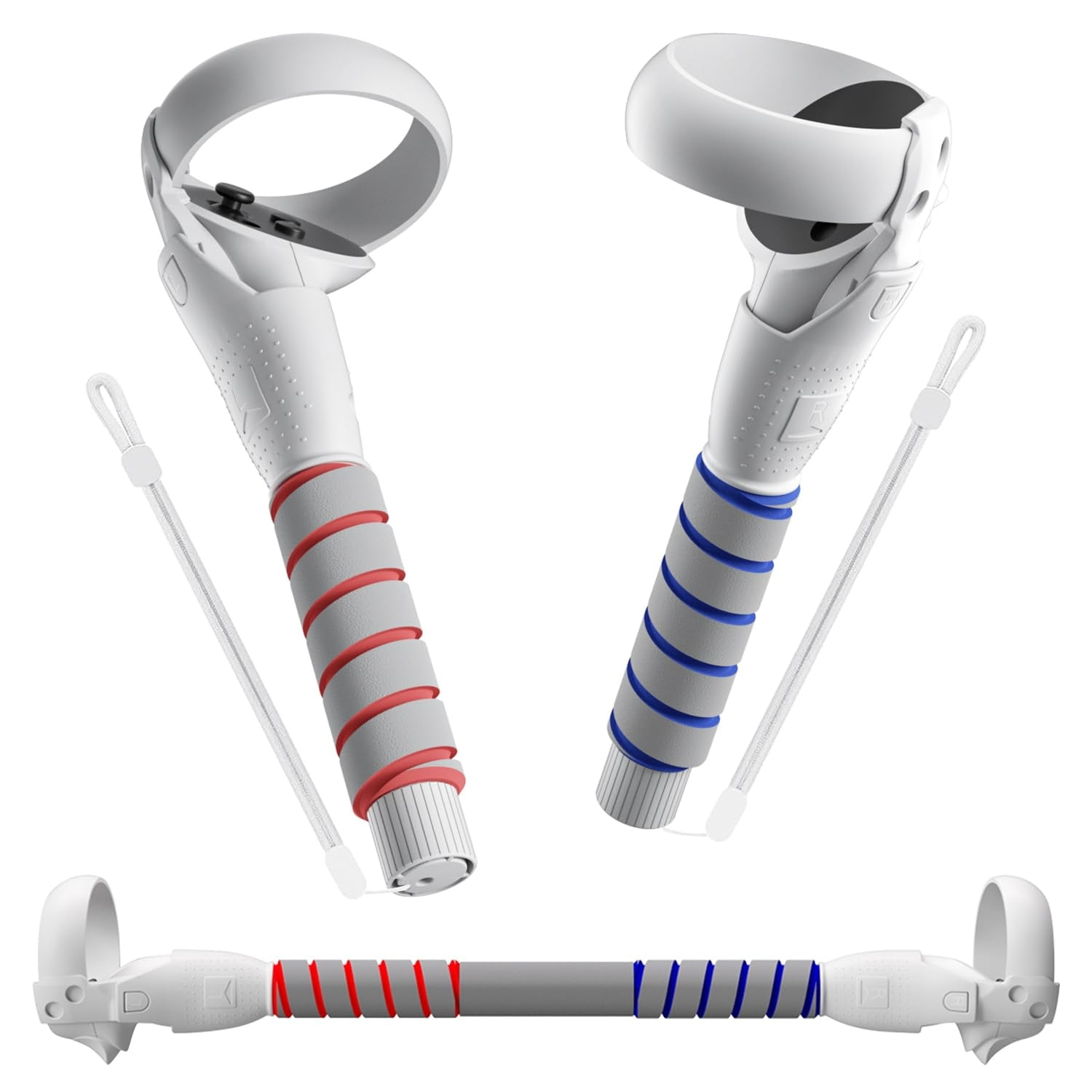 Qoosea VR Controller Extenders, Durable Extension Grips for Meta