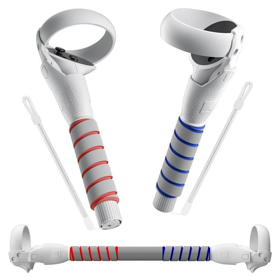 2 in 1 Long Arms & Handle Attachments Compatible with Oculus Quest 2 Hand Controllers, VR Gorilla Tag Long Arms/Stick Extension Grips for Meta Quest 2 Accessories for Beat Saber Golf Club Game