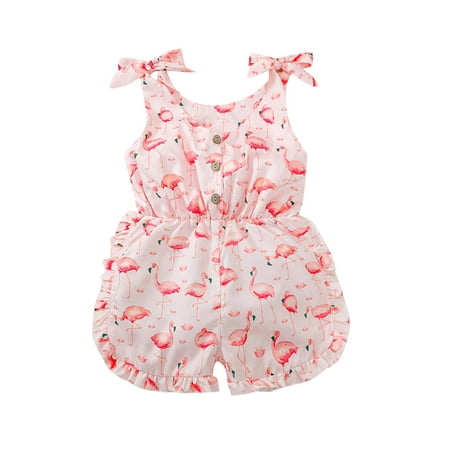 

Thorn Tree Girl s Sleeveless Jumpsuit Flamingo Romper Toddler Girls Romper Clothes