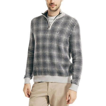 Nautica Mens Half Zip Knit Mock Turtleneck Sweater