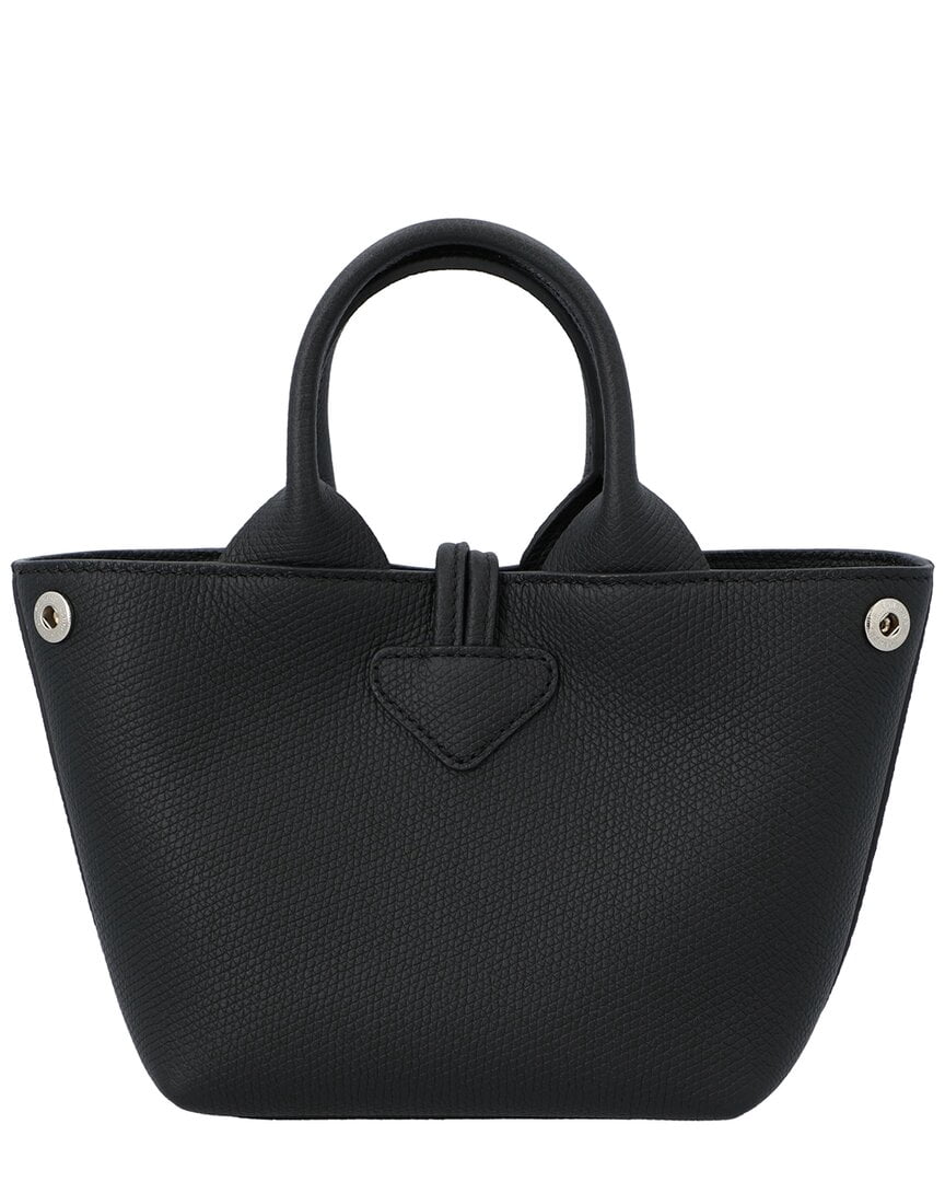 Longchamp Le Roseau Extra Small Leather Handbag, Black