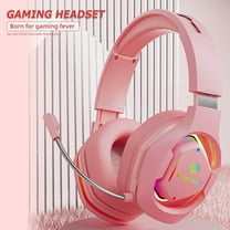 Wireless Headphones, Wireless Over Ear Headphones Gaming Headset Gaming Headphones with Microphone, Headphones for Women(Pink)