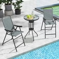 thumbnail image 4 of Aimee Lii Patio Folding Bar Stool Set of 2 with Metal Frame and Footrest, Outdoor Patio Furniture for Balcony Porch Backyard, Sturdy-Blue, 4 of 8