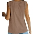 thumbnail image 5 of Loose Fit Casual Crew Neck T Shirts Basic Tee Tops Summer Sleeveless Women's Tank Top, 5 of 6