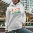thumbnail image 2 of If I'm Too Much Then Go Find Less, Sarcastic Quote, Groovy Retro Wavy Text Merch Gift, White Hooded Sweatshirt or Hoodie, XL, 2 of 5