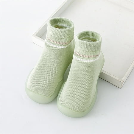 

Gubotare Baby Sock Shoes Baby Winter Warm Booties Boys Girls Soft Fleece Boots Non Slip Sole First Walker Shoes Unisex Snow Slipper Socks Green 0 Months