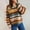 Yellow, variant on Pullover Sweaters for Women Long Sleeve Crew Neck Sweater Oversized Knitted Striped Size S-XL