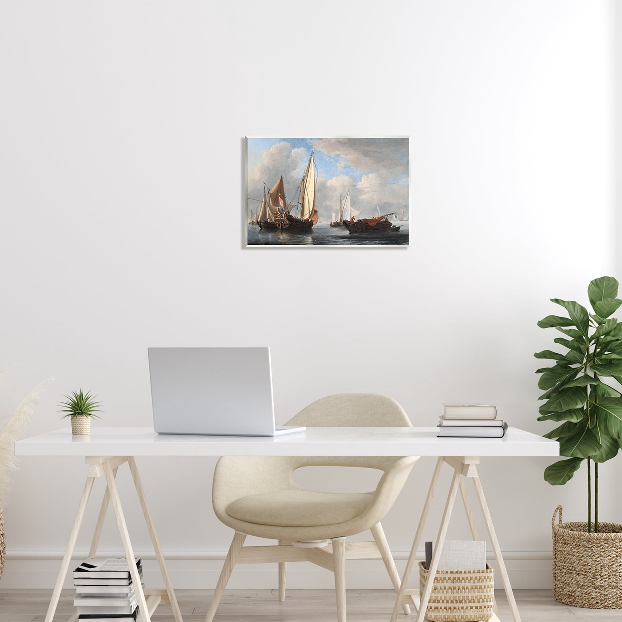Stupell Industries Yacht and Other Vessels Willem van de Velde Classic Painting Painting Unframed Art Print Wall Art, Design by one1000paintings
