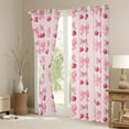 thumbnail image 3 of Feelyou Pink Princess Bow Curtains Pack of 2 (42x84 Each), Cartoon Bow-tie Cherry Curtains Blackout, Fairy Tale Ribbon Style Bedroom Curtains, Black Out Curtains Decor, 3 of 6