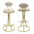 thumbnail image 2 of Tcbosik Upholstered Bar Stools Set of 2, Modern Velvet Bar Chair with Metal Legs, Counter Height Barstool for Pub, Dining Room, Living Room, Gold Stripe & Gold, 2 of 8