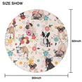 thumbnail image 6 of Dogs with Party Hats and Flowers Round Tablecloth 60"x60",Wrinkle Wipeable Table Cloth for Kitchen Dining Room Picnic Patio Party, 6 of 6