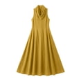 thumbnail image 4 of Womens Casual Solid Color Sleeveless Irregular Neckline Dress, 4 of 6