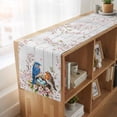 thumbnail image 6 of Table Runners 90 Inches Long Dress Scarves, Birds Floral Farmhouse Coffee/Dining/Kitchen Table Runner for Living Room, Farmhouse Country Pink Flower Leaf Wood Grain 13x90 Inch, 6 of 9