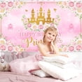 thumbnail image 5 of Princess Happy Birthday Banner Pink Princess Birthday Party Decorations Pastel Floral Castle Backdrop for Girls Princess Party Supplies, 5 of 9