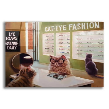 Epic Art 'Feline Optical' by Lucia Heffernan, Acrylic Glass Wall Art, 16"x12"