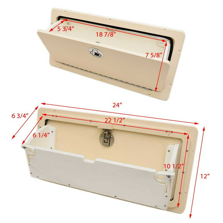 Parker Boat Glove Storage Box 255035  Tilt 24 x 12 Inch Cream 
