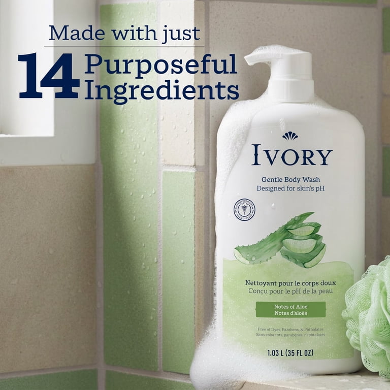 Ivory Mild & Gentle Body Wash with Aloe, 35 fl oz photo 3