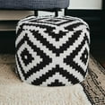 thumbnail image 6 of HomeRoots 18" Black Cotton Blend Ottoman, 6 of 10