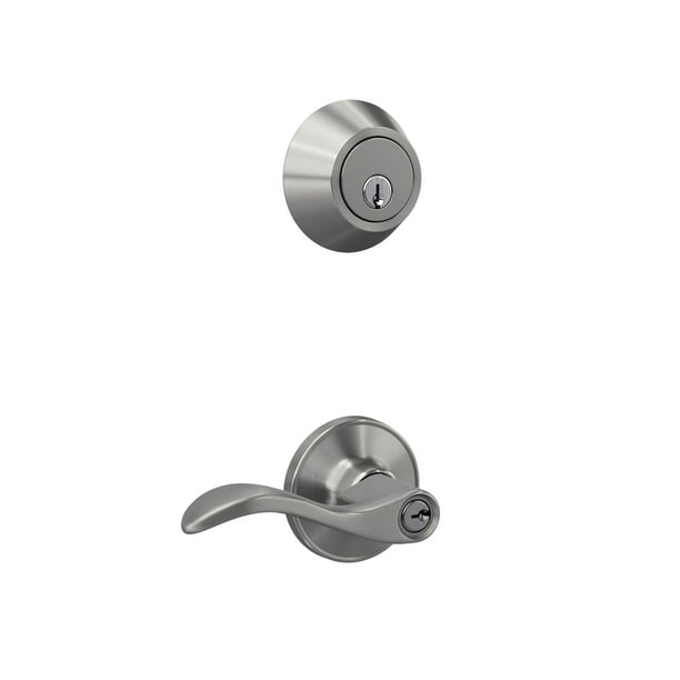 First Secure by Schlage Deadbolt and Keyed Entry Presley Lever in