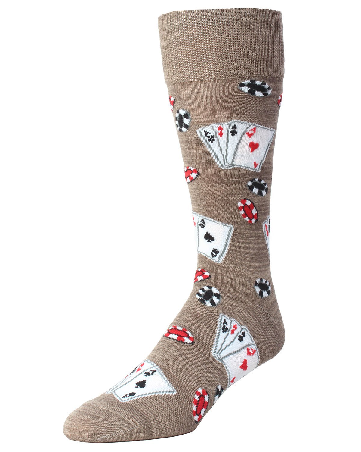 MeMoi MeMoi Poker Face Playing Card Socks Men's Fun Novelty Socks