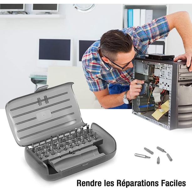 Juego de Destornilladores de Precisi&oacute;n 32 en 1 - Mini Juego de Destornilladores  Magn&eacute;ticos Kit de Reparaci&oacute;n de Electr&oacute;nica de Bricolaje, Herramienta de  Computadora para PC, MacBook, iPhone, Gafas, Reloj, Tel&eacute;fono Inteligente