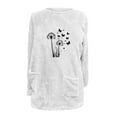 thumbnail image 4 of ShiShine Sweatshirt for Women Plush Warm Sweater Print Crew Neck Tops Long Sleeve Tunic Pullover with Pockets, 4 of 5