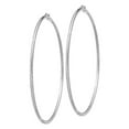 thumbnail image 2 of 925 Sterling Silver Hinged post Polished and Satin Sparkle Cut Hoop Earrings Measures 81x79mm Wide 2mm Thick - Hoop Earr, 2 of 4