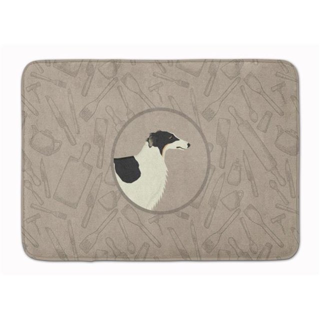 Carolines Treasures CK2171RUG Borzoi in the Kitchen Machine Washable Memory Foam Mat